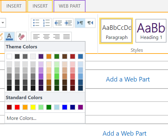 Add Custom Colors in Color Palette of CEWP in SharePoint Online ...