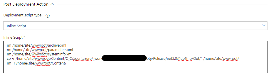 post deployment action to move files on wwwroot folder