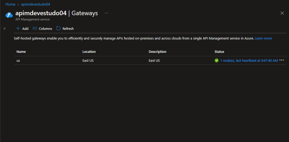 Gateway ativado.