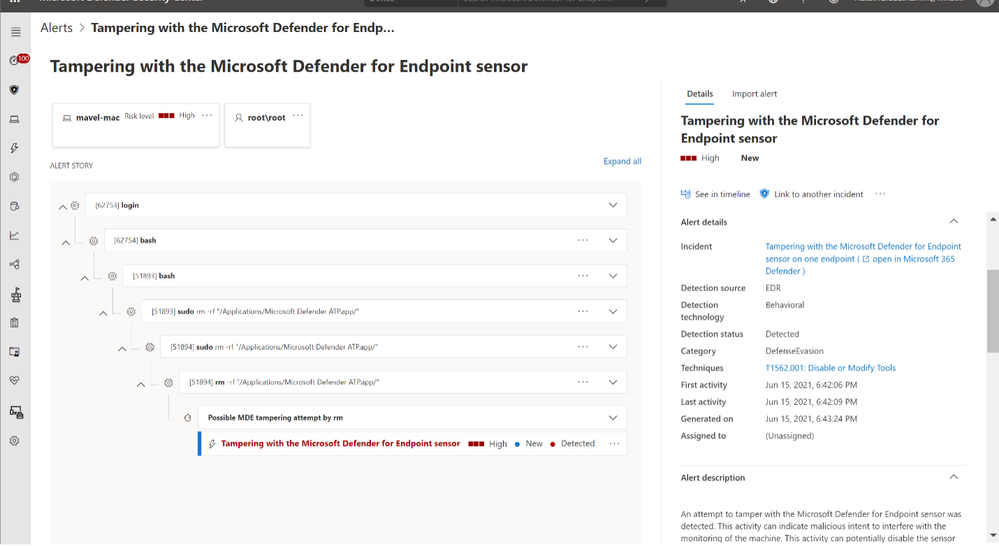 Figure 6- This example shows an integrated Tampering alert in the M365 Defender Security Center portal.png