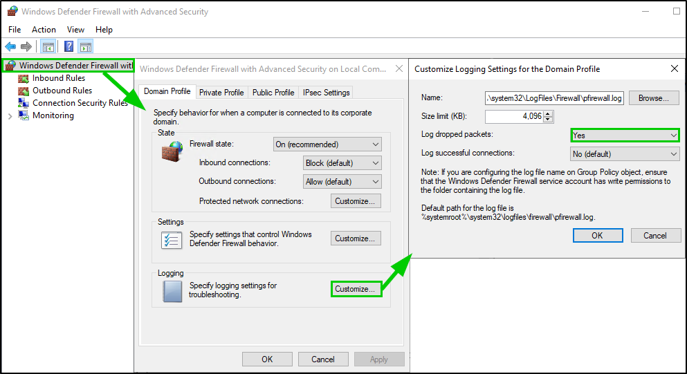 Firewall-Logging Settings