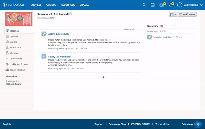 Schoology Immersive Reader.gif