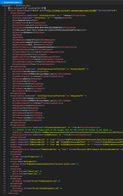 Existing SQL project