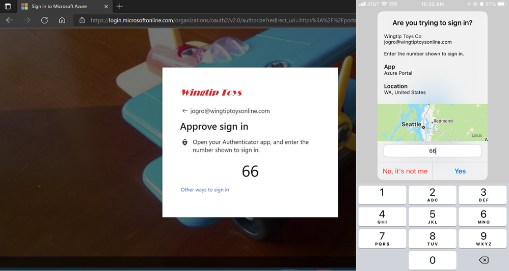 Passwordless phone sign in experience in Microsoft Authenticator for Azure AD accounts.