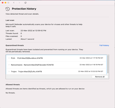 Screenshot from macOS UI showing new threat name