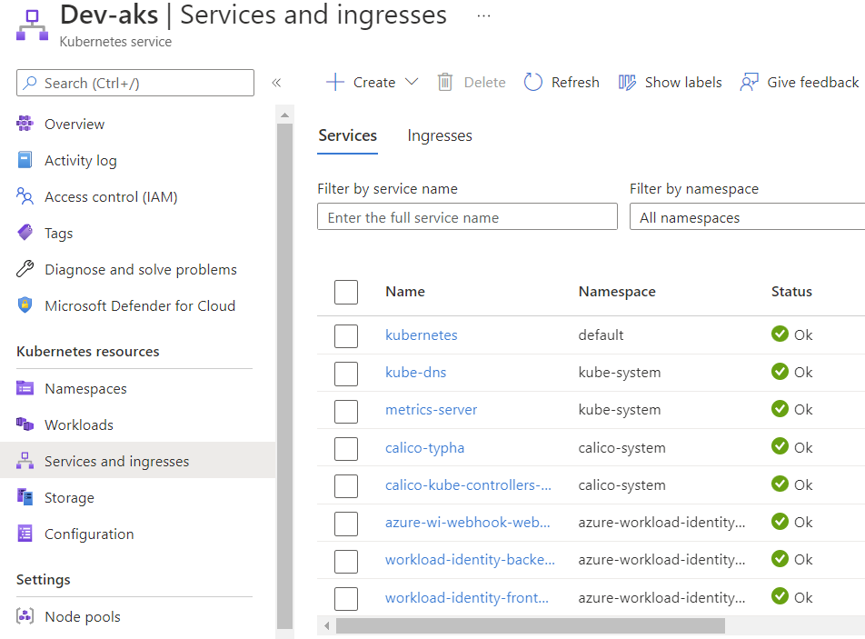AKS Services and ingresses
