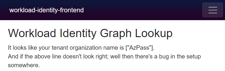 Workload Identity Web App