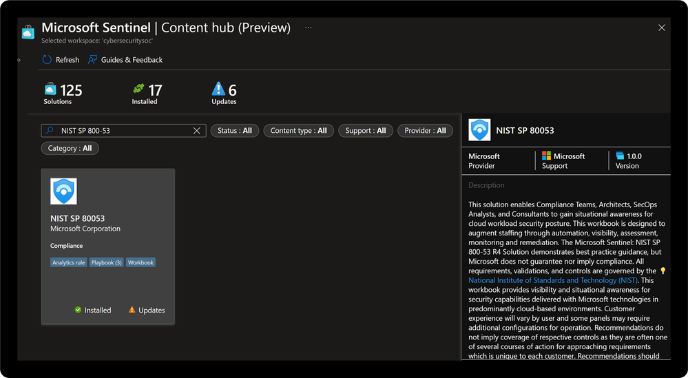 Deploy from Microsoft Sentinel: Content Hub