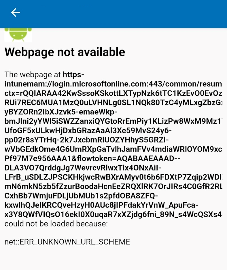 Error in application when "Launch in Edge" is clicked.