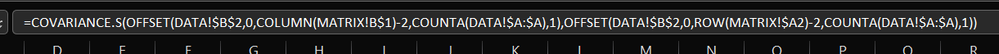 Formula in the matrix cell