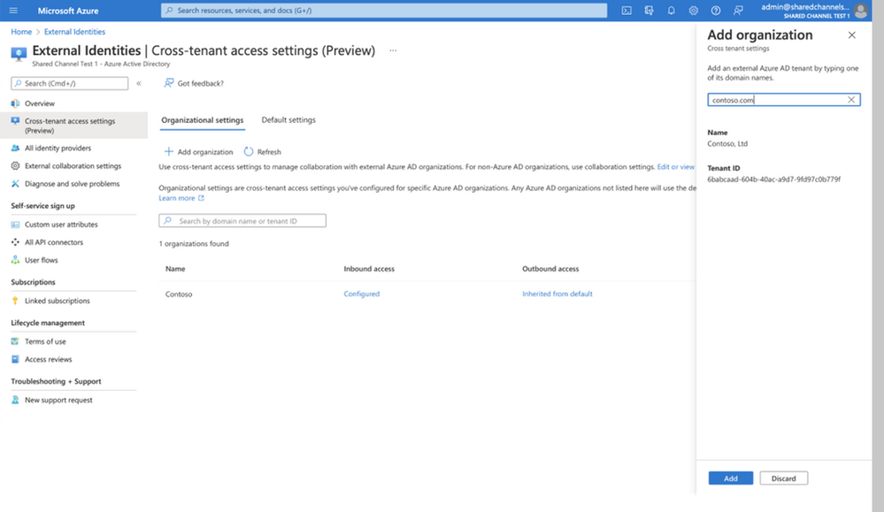 Figure 1: manage external collaboration using B2B direct connect cross-tenant access policies