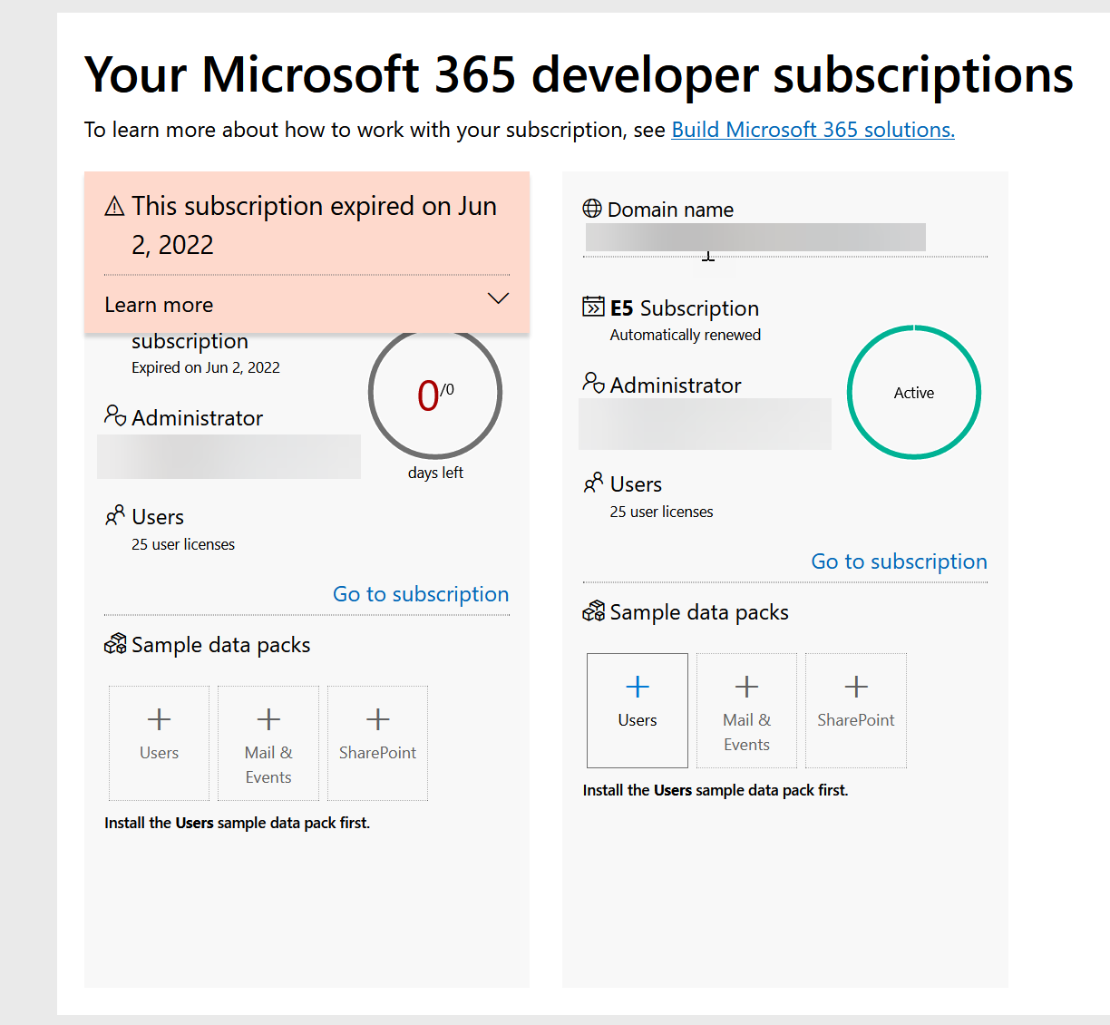 Microsoft 365 Developer Program - can't delete subscriptions from the ...