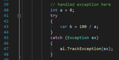 Handled exception example