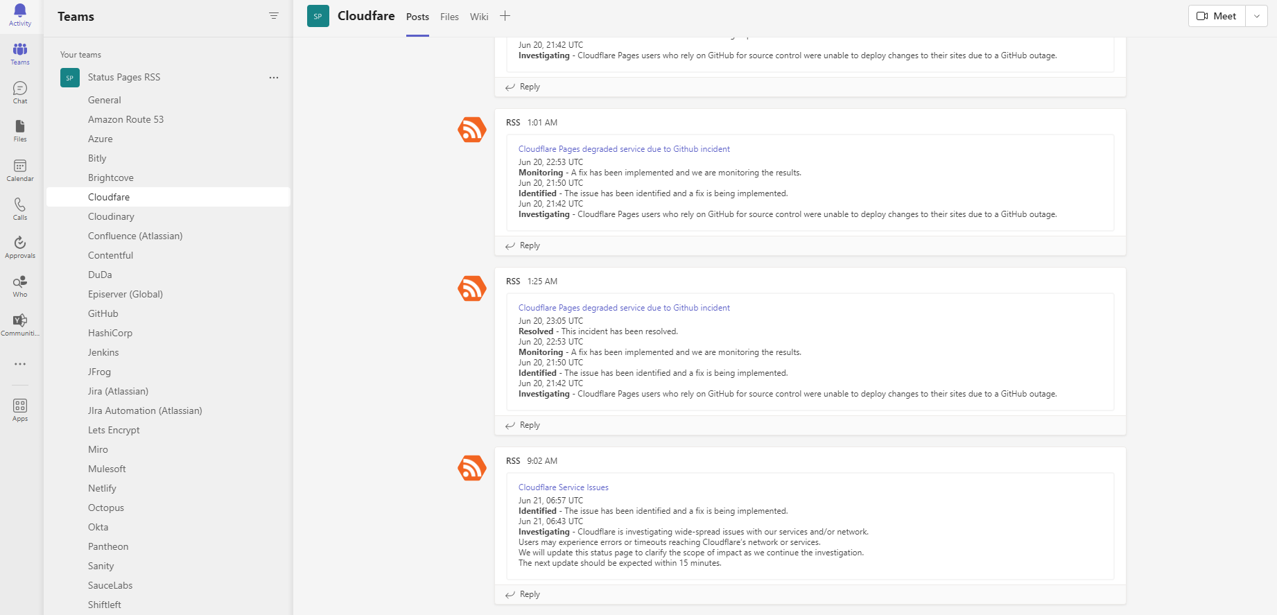 How to create an RSS Status Pages Command Center in Microsoft Teams ...