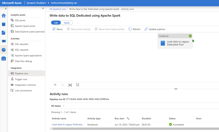 Writing data using Azure Synapse Dedicated SQL Pool Connector for ...