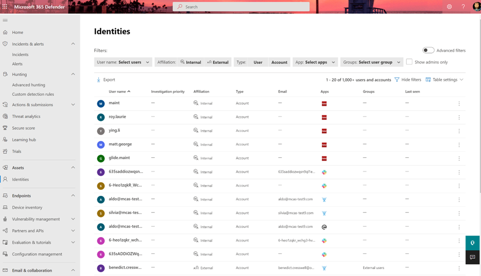 Image 8: Identities view
