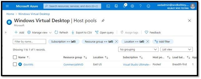 Empty Host Pool