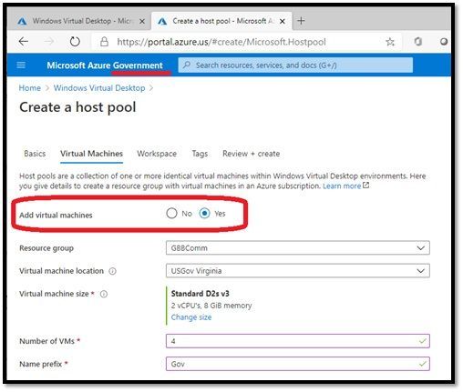 Deploy VMs in Azure Gov
