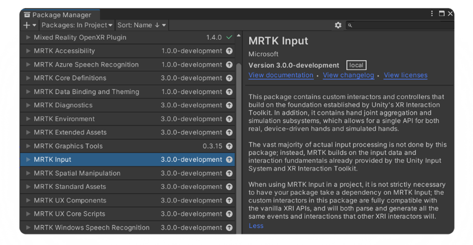 List of all packages in the toolkit