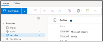 Figure 16: External sender callouts in the new Outlook