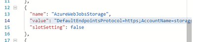Azure Configuration "Advanced edit" screenshot