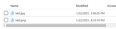 test.png and test.jpg listed