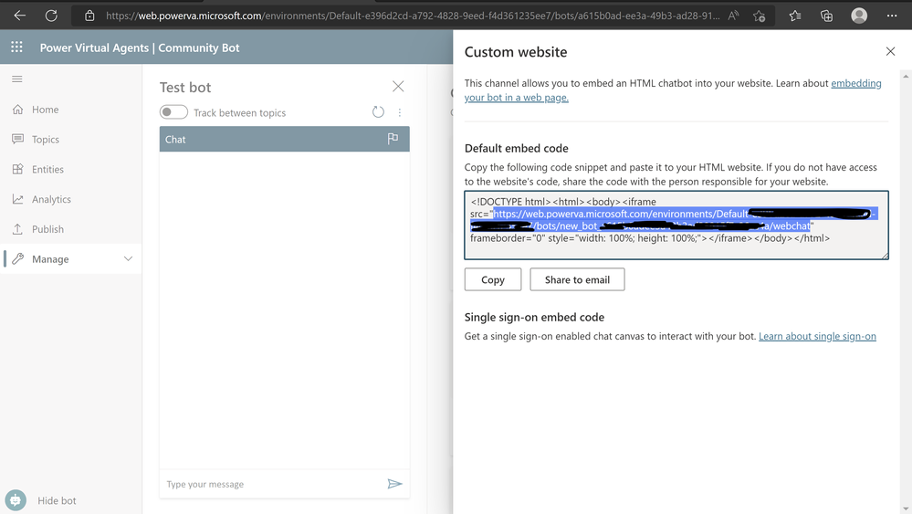 A picture showing how to share a bot to channels