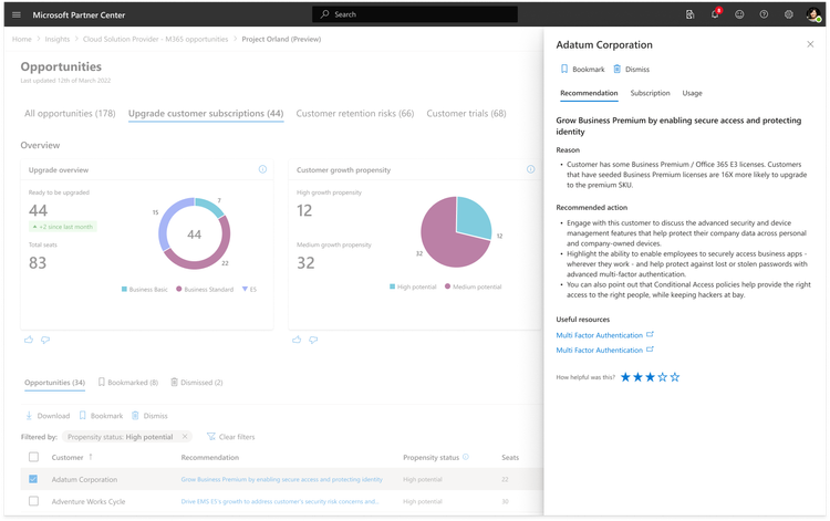 View a specific customers recommendation, reasoning and contextual data