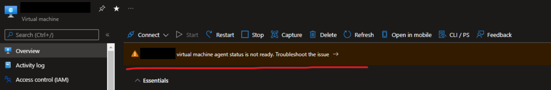 VM Running but Agent Status not ready | Microsoft Community Hub