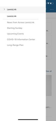 Default is the collapsed hub navigation dropdown .