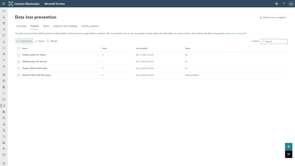 Figure1: Configuring a DLP policy to use trainable classifiers as condition