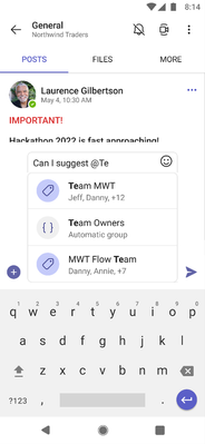 Automatic groupings available in Teams for channel posts.png