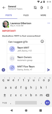 Automatic groupings available in Teams for channel posts.png