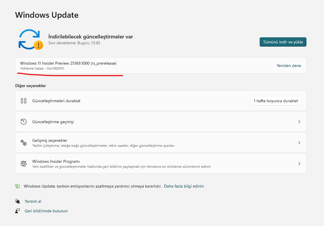 Windows 11 Update 0xc1900101 Error | Microsoft Community Hub