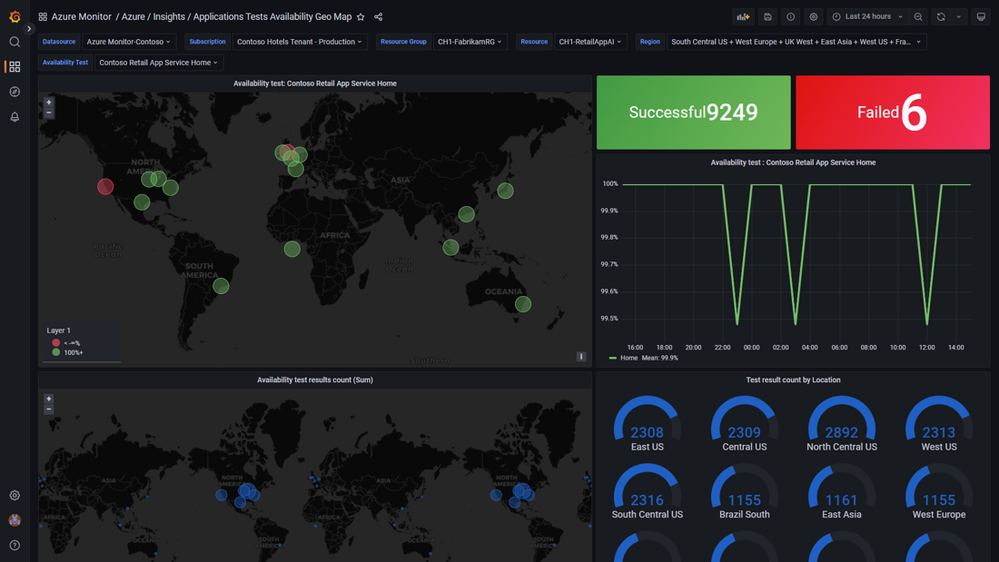Application Insights availability geo map