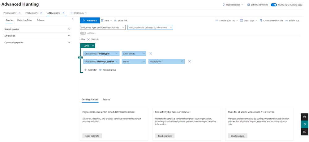 Image 2: Guided hunting query builder using advanced filtering