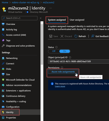 Figure 4 - Verifying assigned roles to VM's MSI - step 1/2