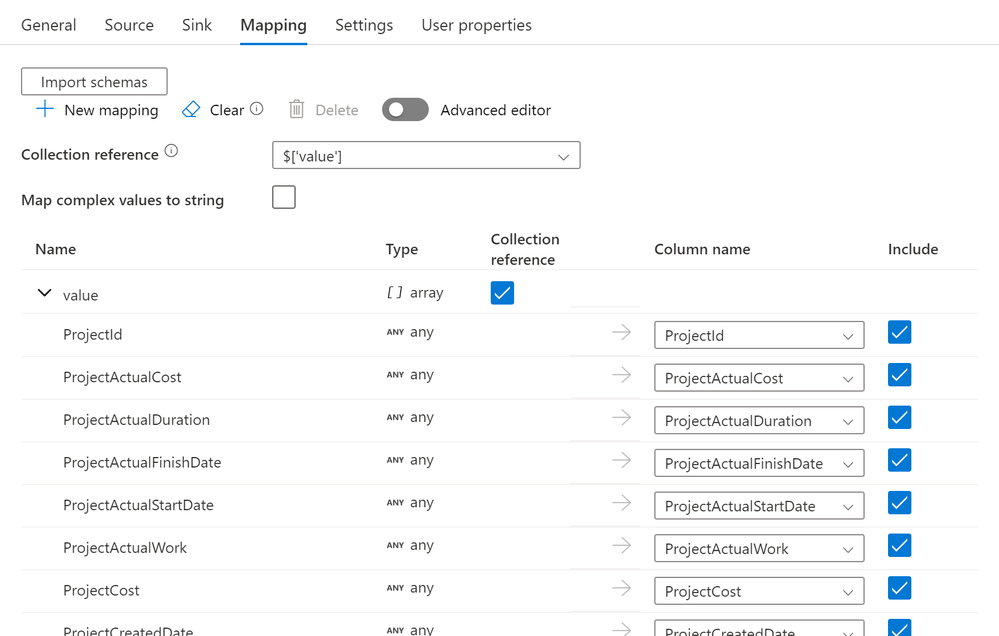 Data mapping from OData to my SQL table