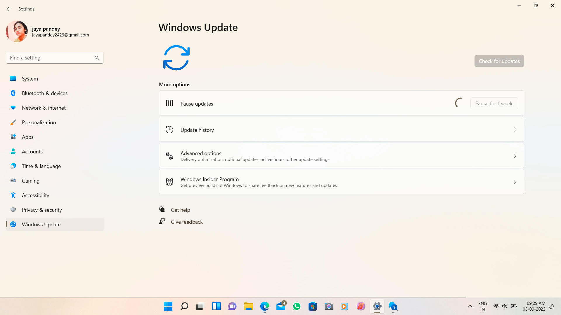 error in showing updates preview insider program | Microsoft Community Hub