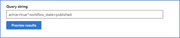 Query string to filter content based on values of selected properties