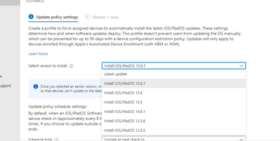 Latest iOS 15.7 and iOS 16.0 is not available in iOS update Policy ...
