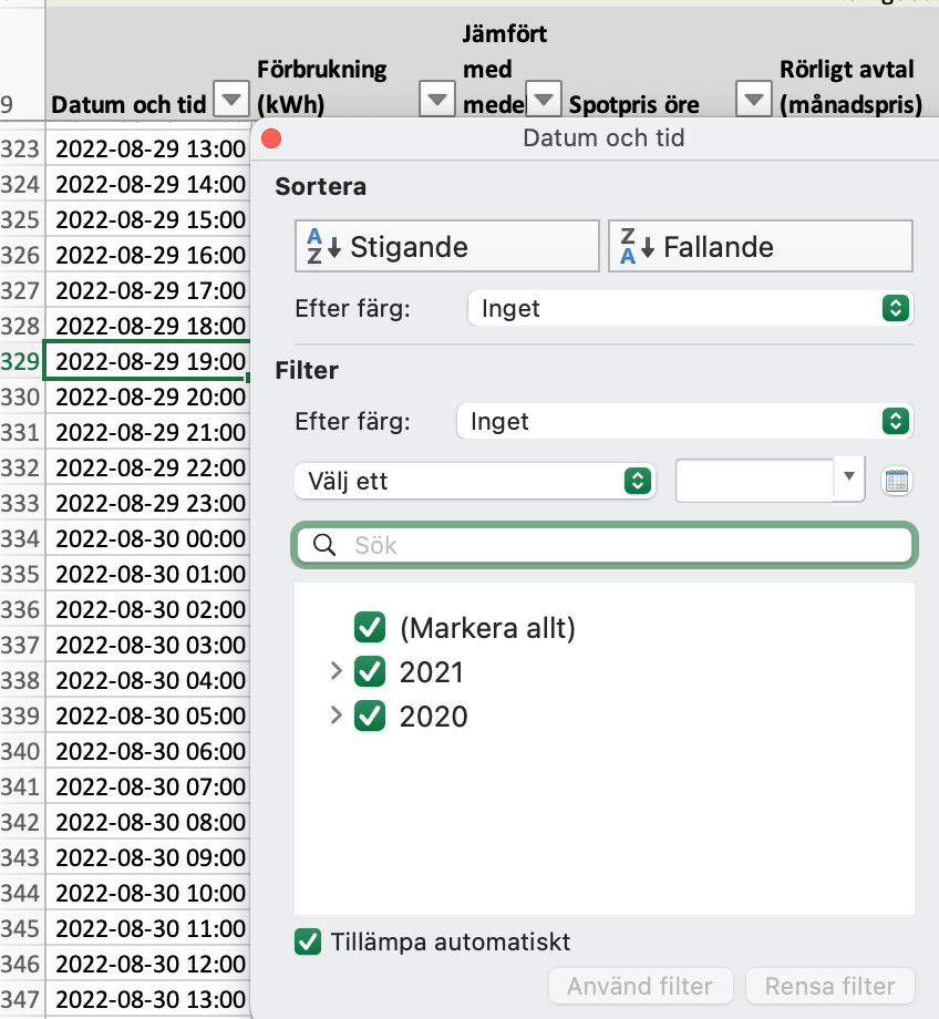 Autofilter does not show values from 2022 | Microsoft Community Hub