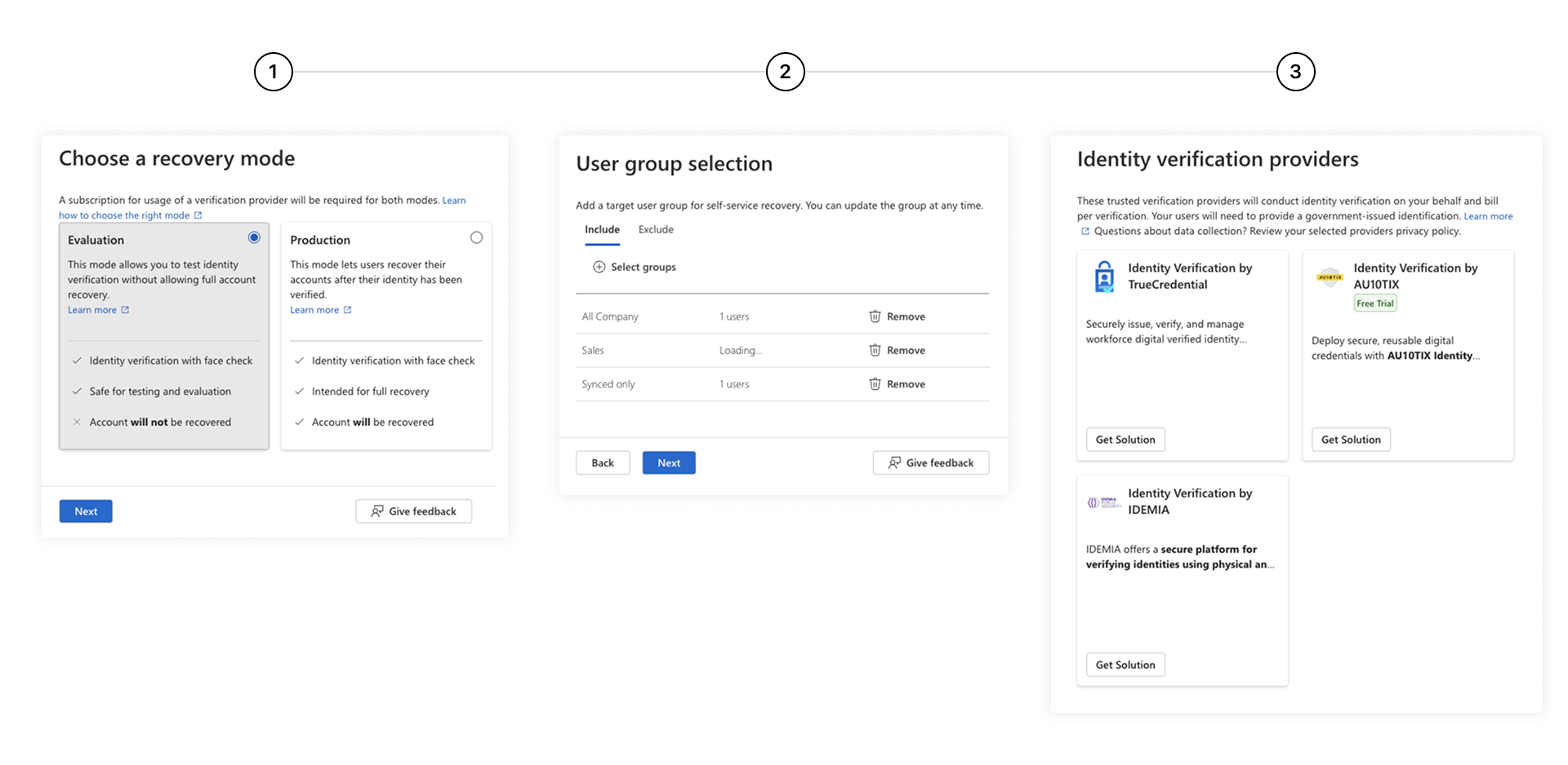 Account recovery admin setup