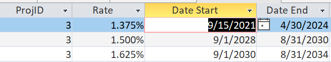 Dlookup a Rate based on Dates | Microsoft Community Hub