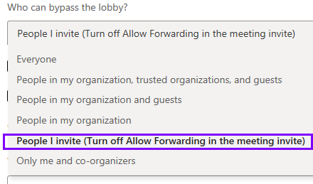 Meeting option: who can bypass lobby | Microsoft Community Hub