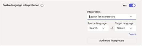 Meeting Option to enable language interpretation