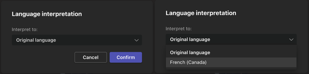 Attendee selection of language channel to listen to