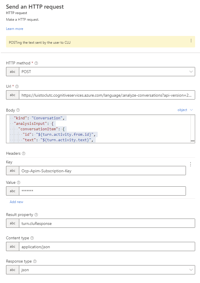 HTTP request in sample project