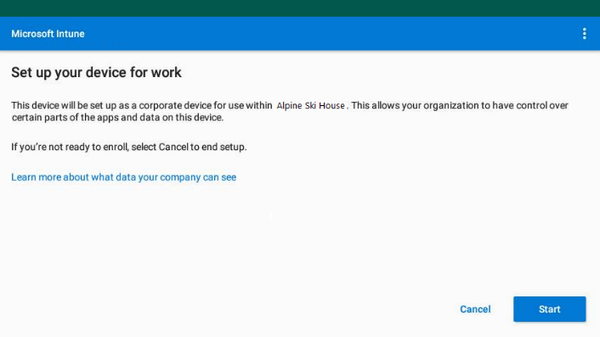A screenshot of the Microsoft Intune enrollment page.