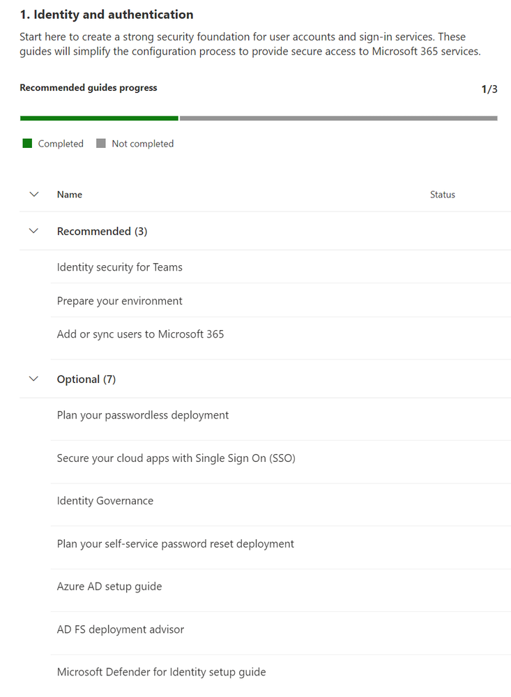 An image demonstrating how to access the Identity and authentication section in the Microsoft 365 admin center.
